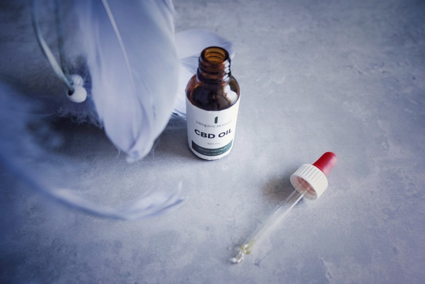 Dropper bottle with CBD oil